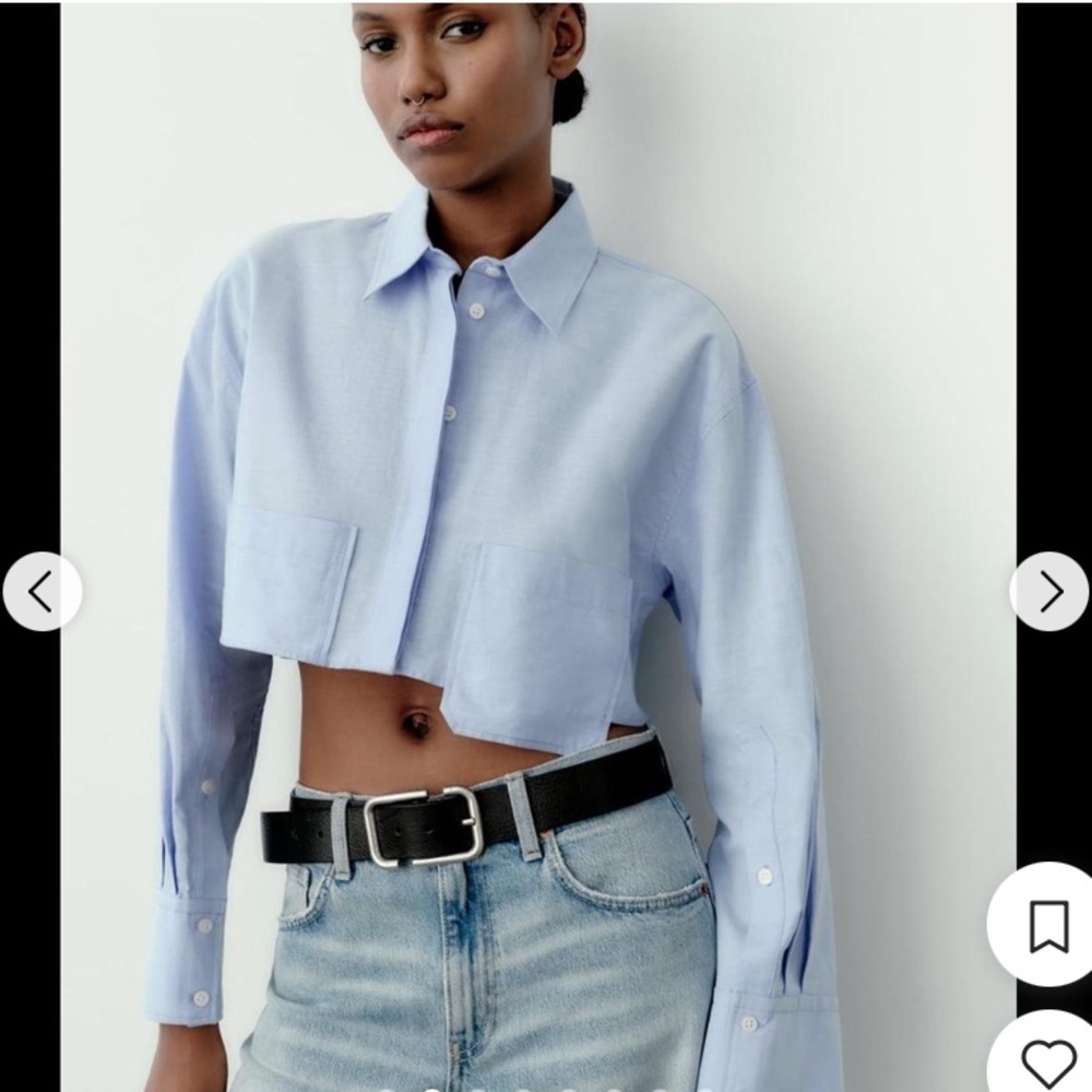NWT Cropped dress shirt